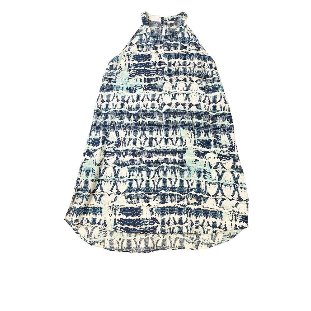 Nicole Miller Tank Dress 100% Linen Abstract Tie‎ Dye Batik Print Size M